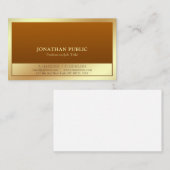 Carte De Visite Plaine tendance Professionnel Moderne Élégant Or (Devant / Derrière)