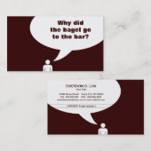 Carte De Visite plaisanterie de bagel (Devant / Derrière)
