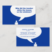 Carte De Visite plaisanterie de plan de cours de professeur (Devant / Derrière)