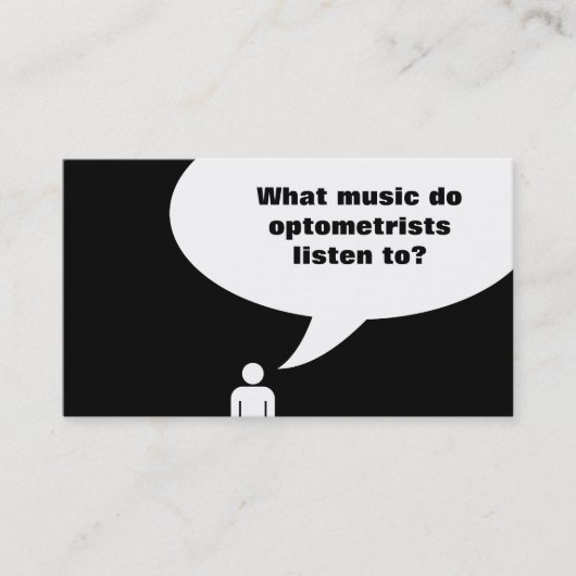 Carte De Visite plaisanterie d'optométriste/plaisanterie de (Devant)
