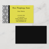 Carte De Visite Plaisir de damassé dans jaune citron (Devant / Derrière)