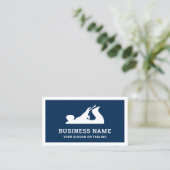 Carte De Visite Plan à main bleu et blanc de la marine Handyman Ca (Debout devant)