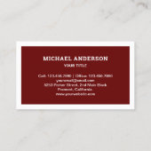 Carte De Visite Plan à main rouge et blanc (Dos)