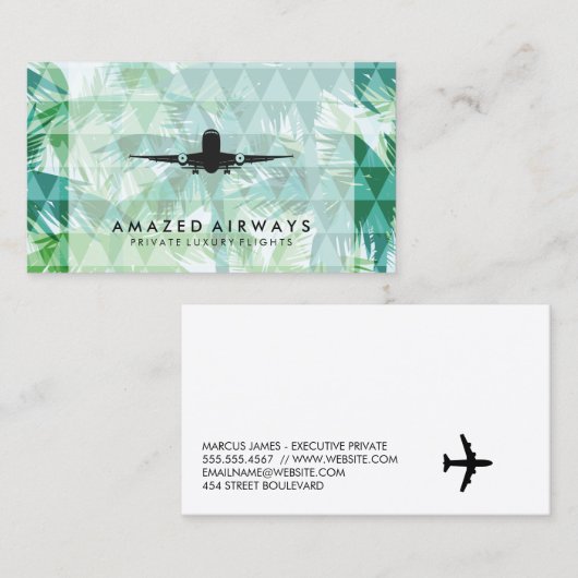 Carte De Visite Plan commercial | Palmiers géométriques (Devant / Derrière)