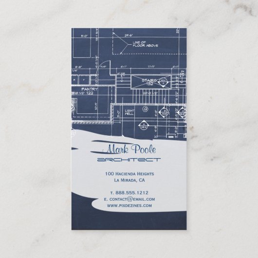Carte De Visite Plan d'architecte de tableau noir PixDezines (Dos)