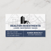 Carte De Visite Plan d'architecture | Logo de propriété (Devant)