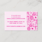 Carte De Visite plan d'architecture rose Motif ingénieur (Dos)