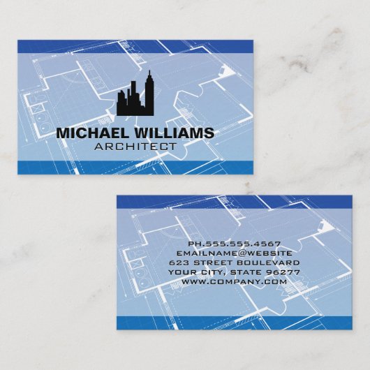 Carte De Visite Plan directeur | Architecture (Devant / Derrière)