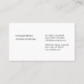 Carte De Visite Plan directeur de la construction et de l'architec (Dos)