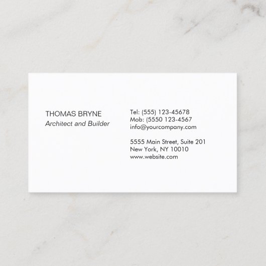 Carte De Visite Plan directeur de l'architecte du constructeur com (Dos)