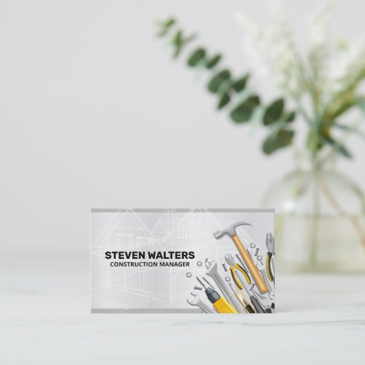 Carte De Visite Plan directeur | Ensemble d'outils de menuiserie d (Debout devant)