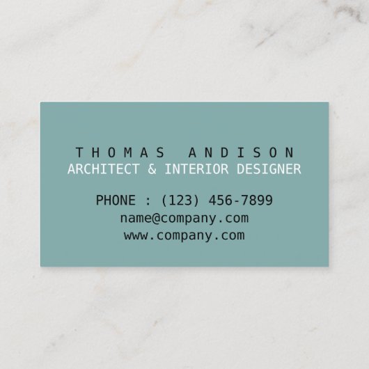 Carte De Visite Plan directeur Entrepreneur intérieur Architecte c (Dos)