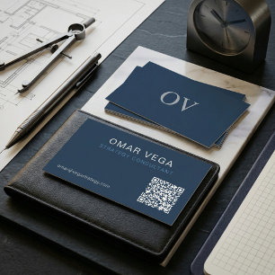 Carte De Visite Plan directeur Grille Minimal Moderne Code QR Co