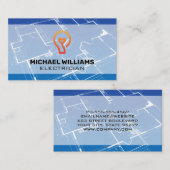 Carte De Visite Plan directeur | Icône de prise électrique de l'am (Devant / Derrière)