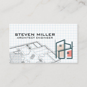 Carte De Visite Plan directeur Logo de l'architecte Entreprene