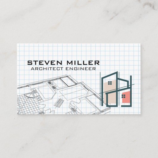 Carte De Visite Plan directeur | Logo de l'architecte | Entreprene (Devant)