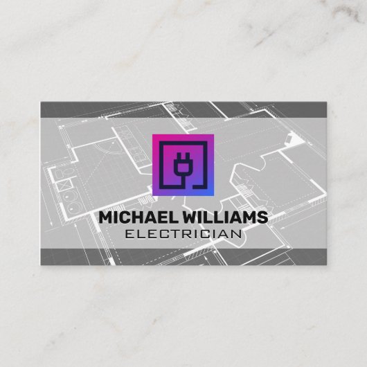 Carte De Visite Plan directeur | Logo de prise électrique (Devant)