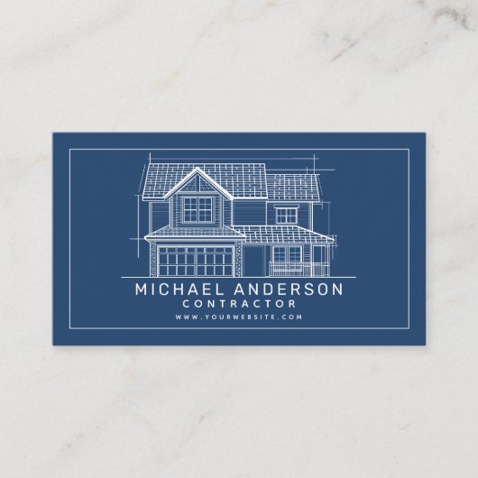 Carte De Visite Plan directeur Maison Architecture Construction (Devant)