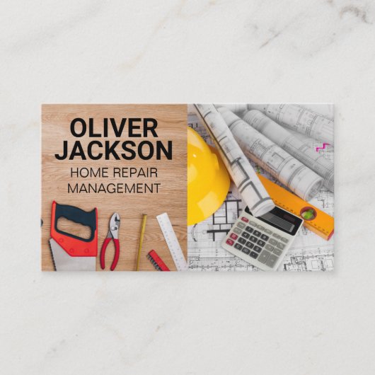 Carte De Visite Plan directeur | Outils de construction (Devant)