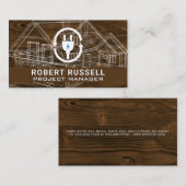 Carte De Visite Plan directeur | Plug électrique à grains de bois (Devant / Derrière)