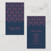 Carte De Visite Plan élégant rose bleu géométrique Médias sociaux (Devant / Derrière)