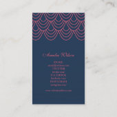 Carte De Visite Plan élégant rose bleu géométrique Médias sociaux (Dos)