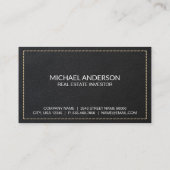 Carte De Visite Plan en cuir | Logo de l'immobilier Gold (Dos)