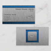 Carte De Visite Plan en métal brossé (Devant / Derrière)