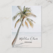 Carte De Visite Plan Tropical Palm Ocean Beach Écran d'oreille (Devant)