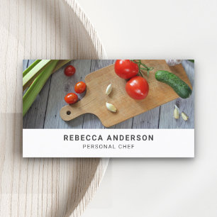Carte De Visite Planche à découper pour légumes Traiteur Chef pers