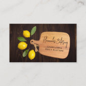 Carte De Visite Planche à découper rustique Citrus Script (Devant)