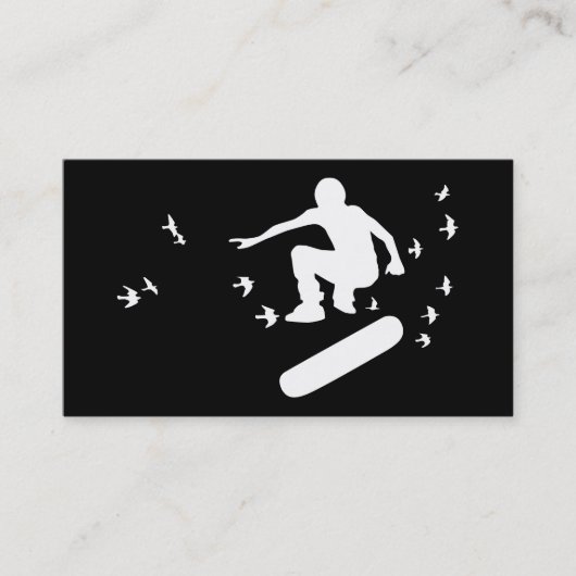 Carte De Visite planche à roulettes avec oiseaux (Devant)