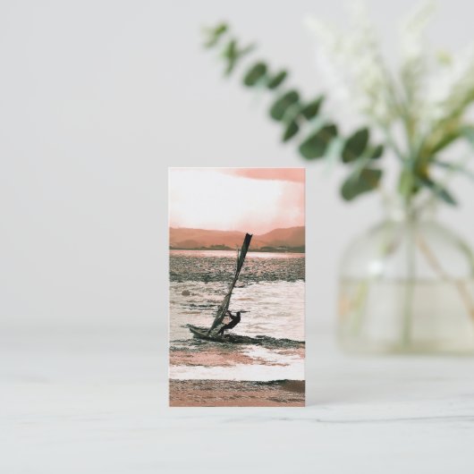 CARTE DE VISITE PLANCHE À VOILE (Debout devant)