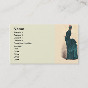 Carte De Visite Planche de mode antique victorienne : Robe à tourn