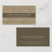 Carte De Visite Planche en bois moderne professionnelle (Devant / Derrière)