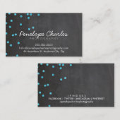 Carte De Visite PLANCHE MODERNE aqua bleu parties scintillant conf (Devant / Derrière)