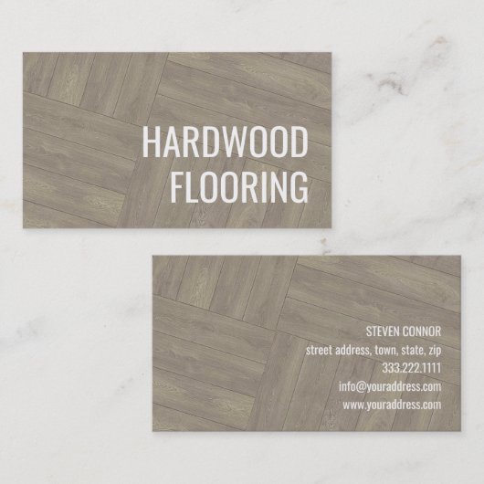 Carte De Visite Plancher en bois franc Bois Travaux Motif Design (Devant / Derrière)