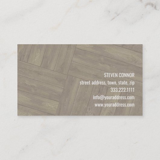Carte De Visite Plancher en bois franc Bois Travaux Motif Design (Dos)