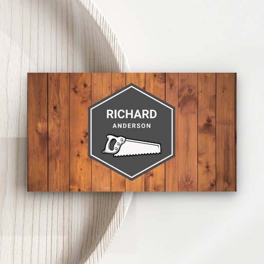 Carte De Visite Plancher en bois rustique Charpentier en bois sur