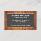 Carte De Visite Plancher en bois rustique Charpentier en bois sur  (Dos)