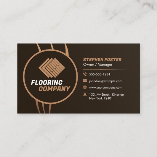 Carte De Visite Planchers de bois Services Planchers commerciaux & (Devant)