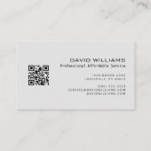 Carte De Visite Planchers et chaudières professionnels QR Code (Dos)