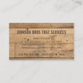 Carte De Visite Planches de bois d'arbres rustiques (Dos)