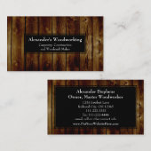 Carte De Visite Planches de bois verticales rustiques de menuiseri (Devant / Derrière)