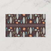 Carte De Visite Planches de surf et ketmie ; Brun, bleu, et orange (Dos)