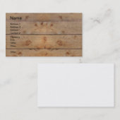 Carte De Visite Planches en bois (Devant / Derrière)