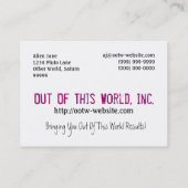 Carte De Visite Planète Alien de Galaxie numérique dans l'espace r (Dos)