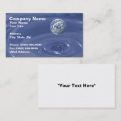 Carte De Visite Planète au-dessus de l'eau bleue (Devant / Derrière)