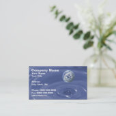 Carte De Visite Planète au-dessus de l'eau bleue (Debout devant)