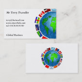 Carte De Visite Planète de drapeau, (Devant / Derrière)